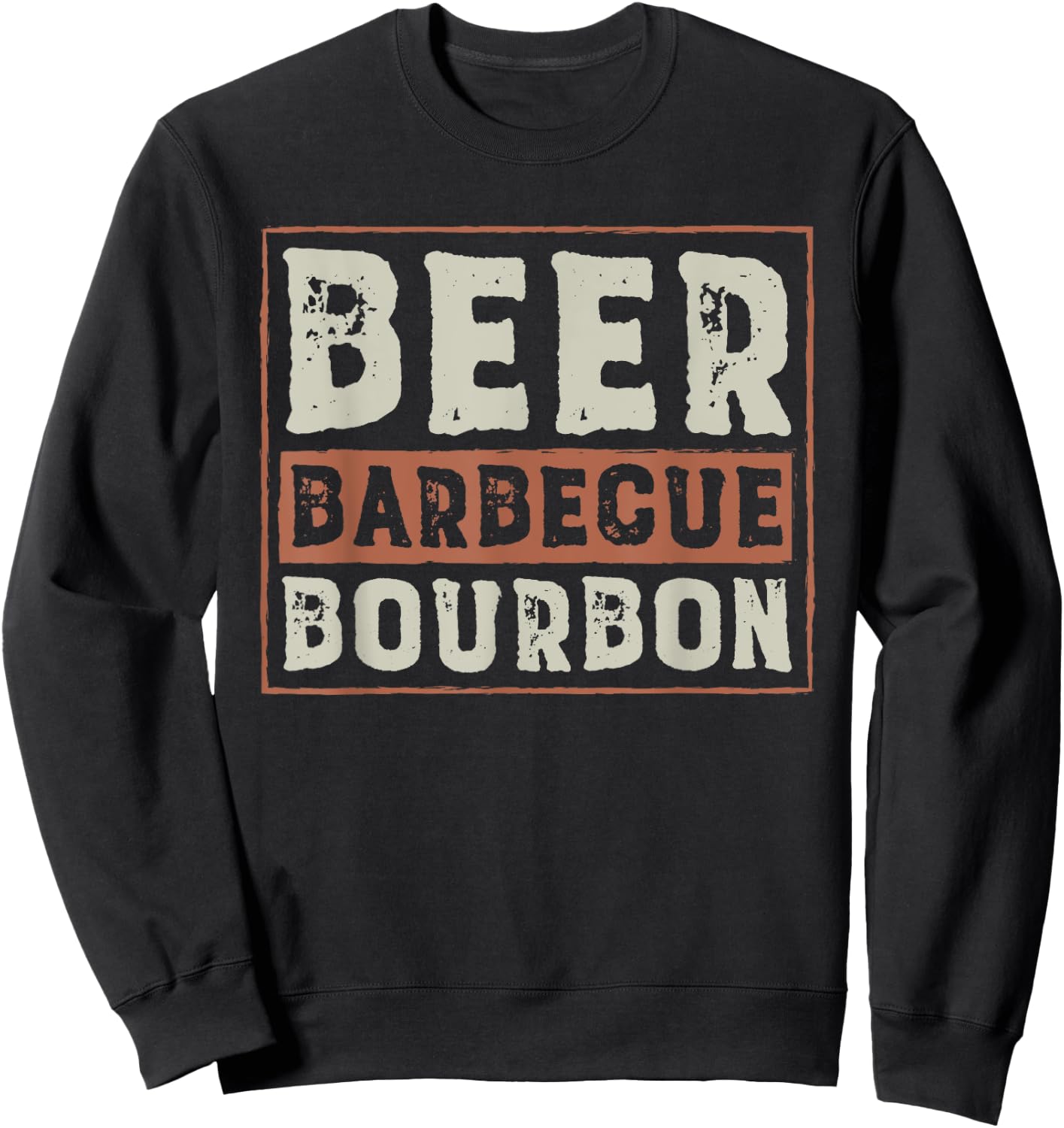 Funny Barbecue Beer Bourbon Graphic Women Men Meat Smoking Sweatshirt - Sweatshirt | Black