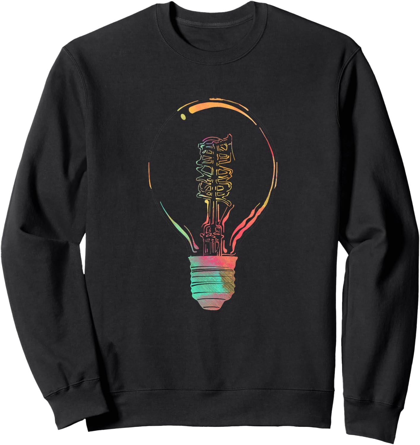 Electrician Gifts Men Women Colorful Light Bulb Lineman Sweatshirt - Sweatshirt | Black