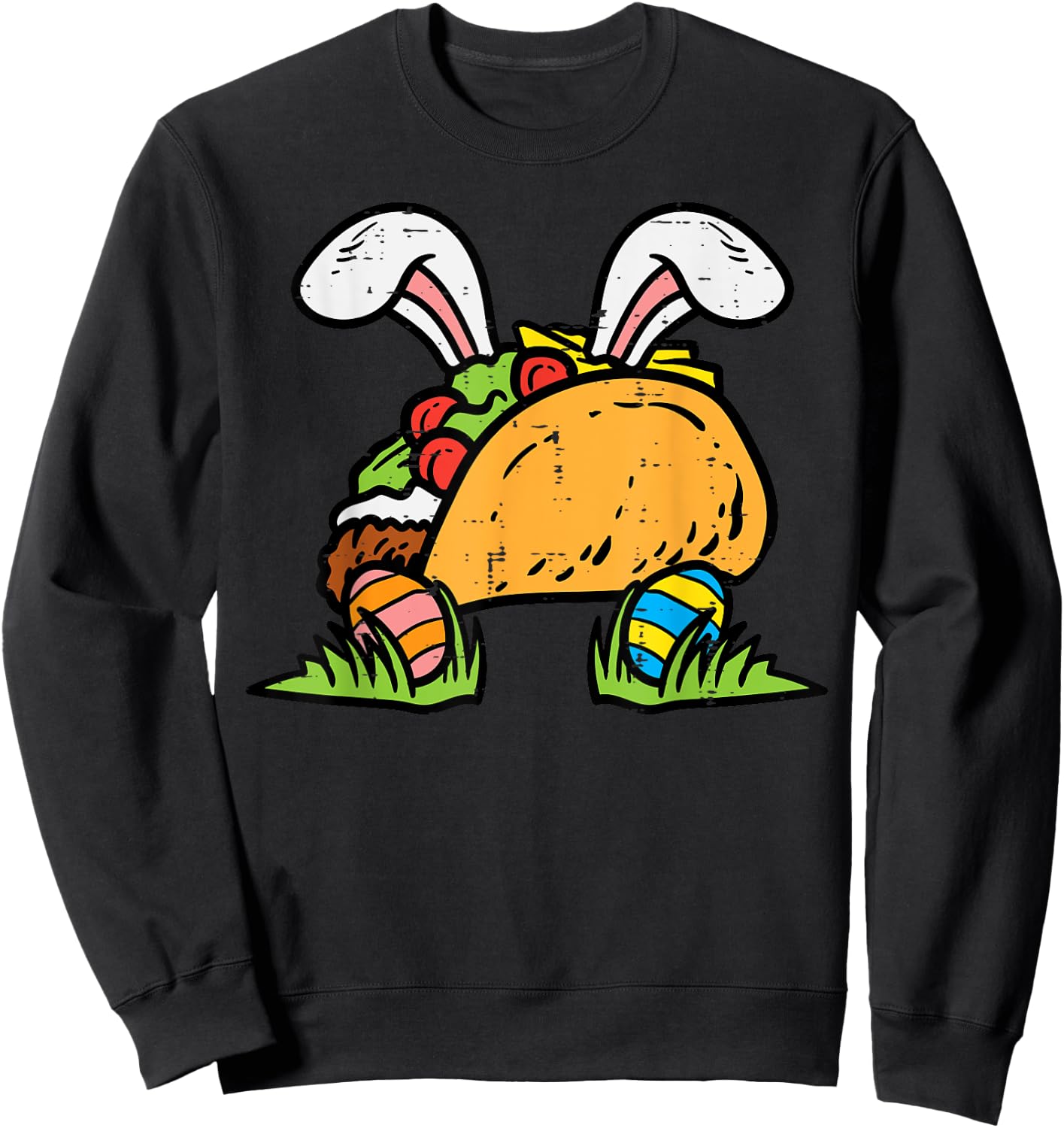 Easter Taco Bunny Funny Mexican Food Foodie Men Women Kids Sweatshirt - Sweatshirt | Black