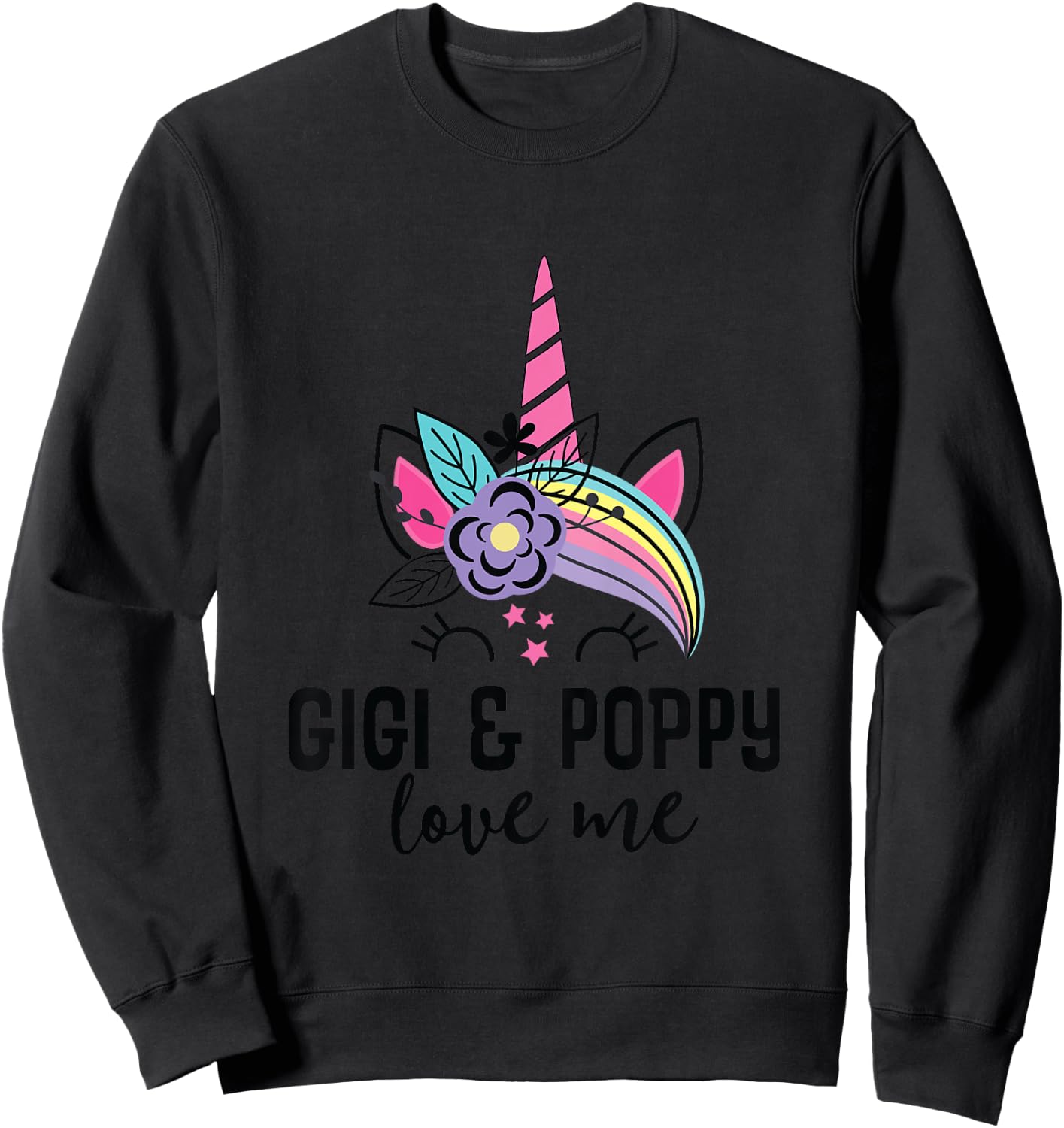 Kids My Gigi and Poppy Love Me Unicorn Sweatshirt - Sweatshirt | Black