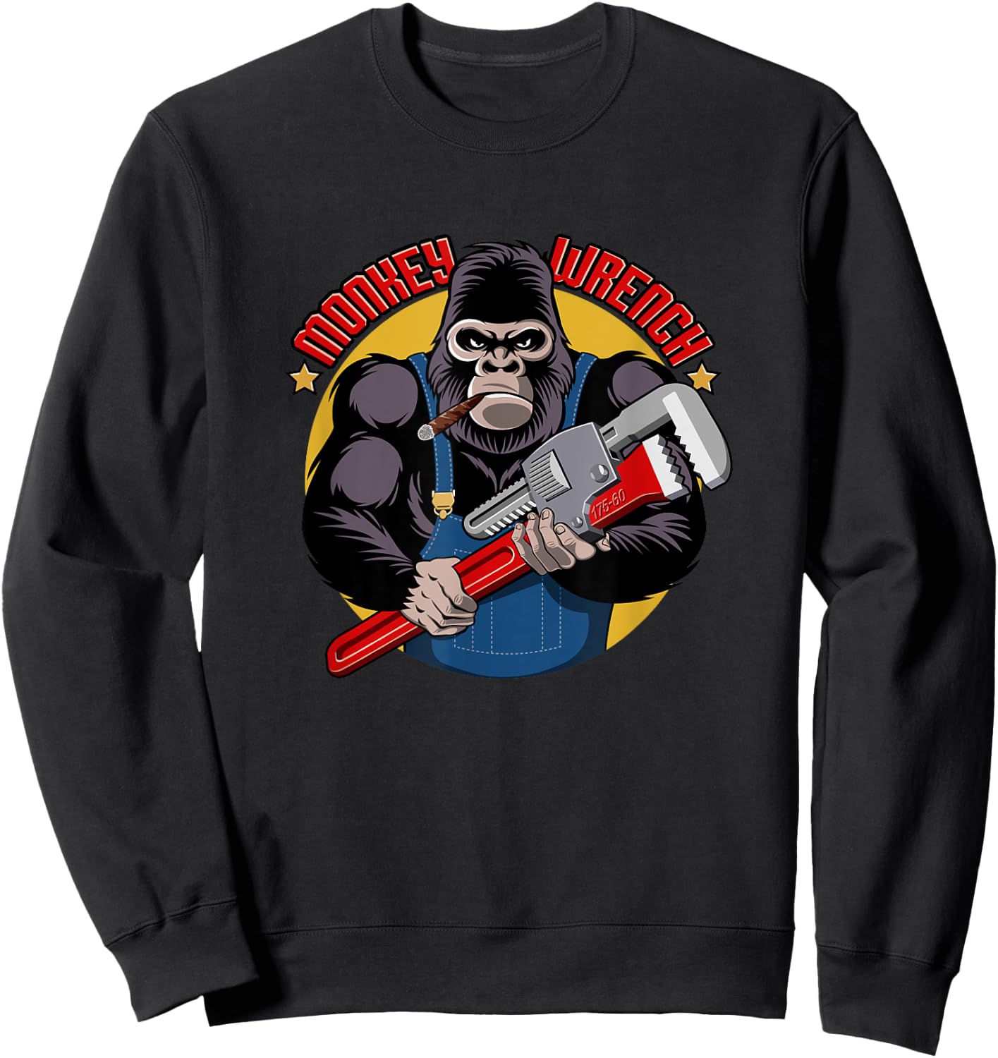 Monkey Wrench Mechanic Grease Monkey Car Repair Technician Sweatshirt - Sweatshirt | Black