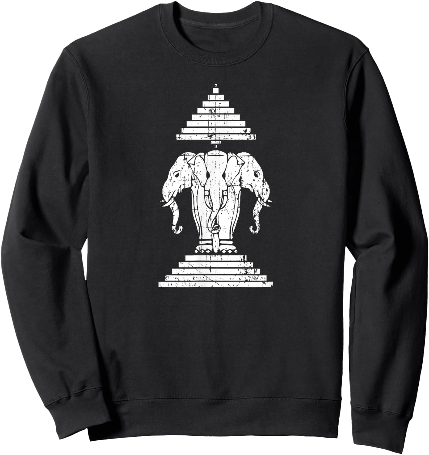 Laos 3 Headed Elephant Erawan Airavata | Laotian | Sabaidee Sweatshirt - Sweatshirt | Black