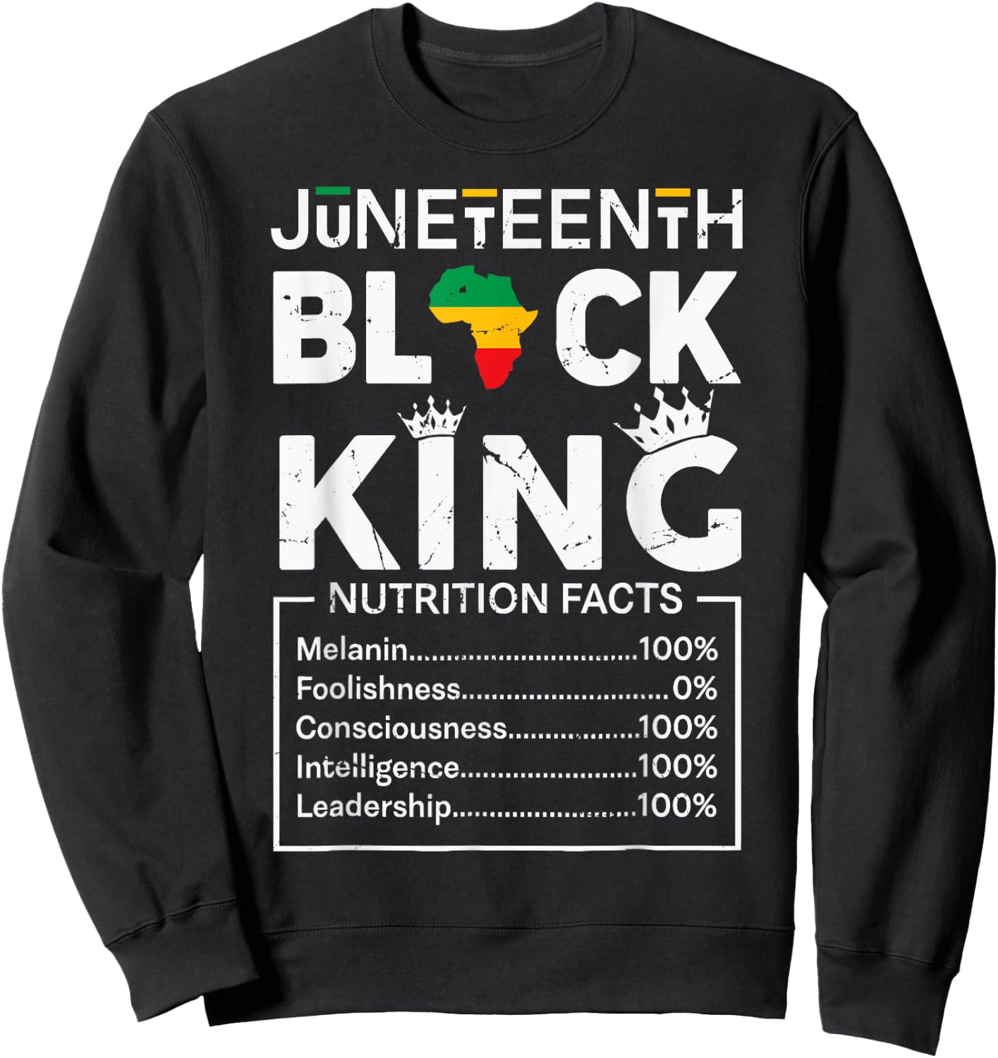 Black King Juneteenth 1865 Independence Day Black Pride Men Sweatshirt - Sweatshirt | Black