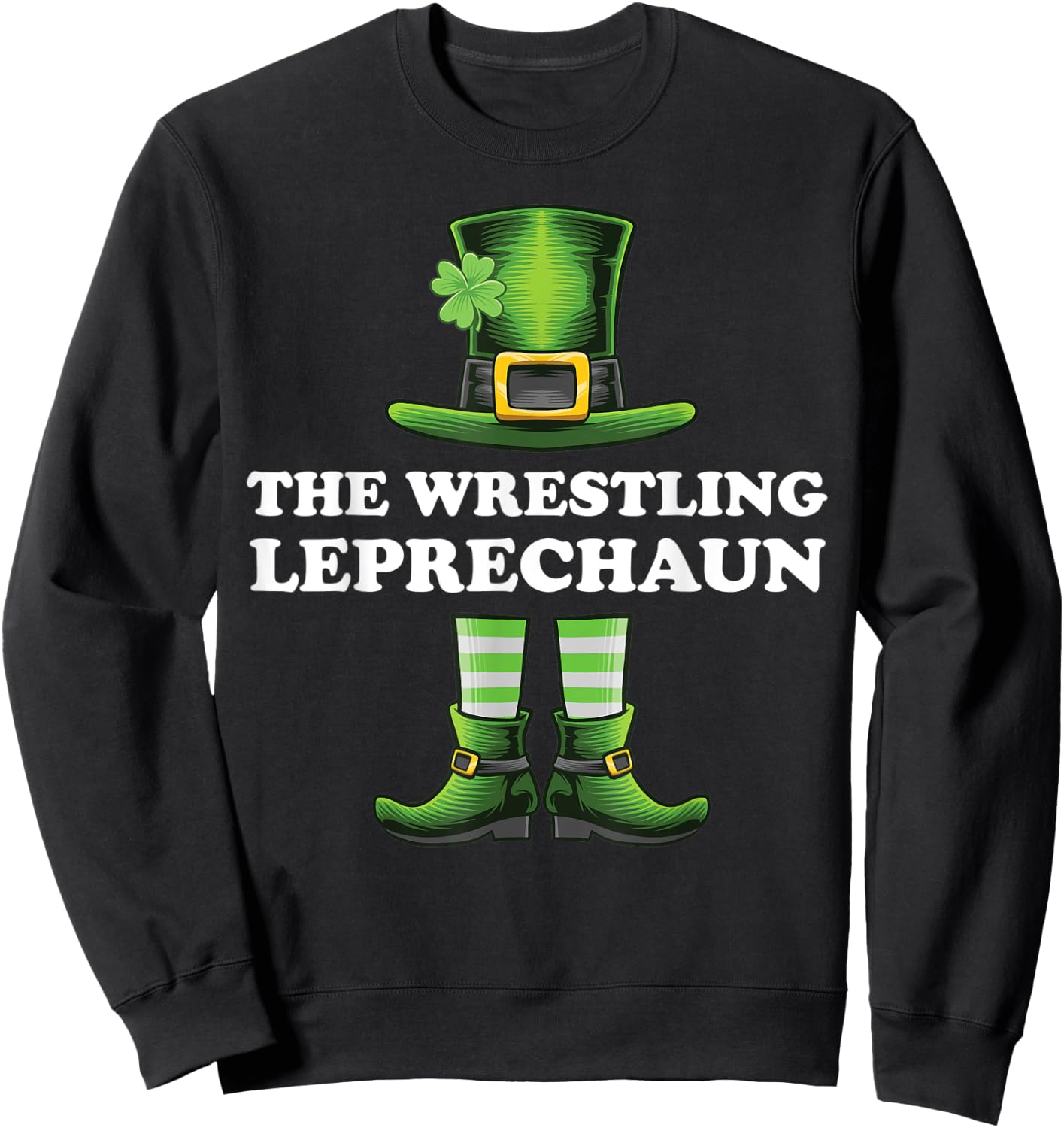 The Wrestling Leprechaun Matching Family St Patricks Day Sweatshirt - Sweatshirt | Black