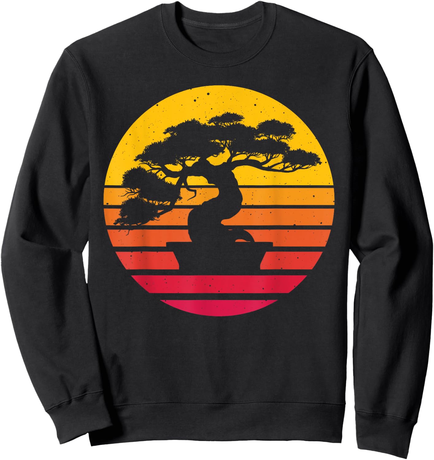 Cute Bonsai Tree Design Women Japanese Culture Plant Sweatshirt - Sweatshirt | Black