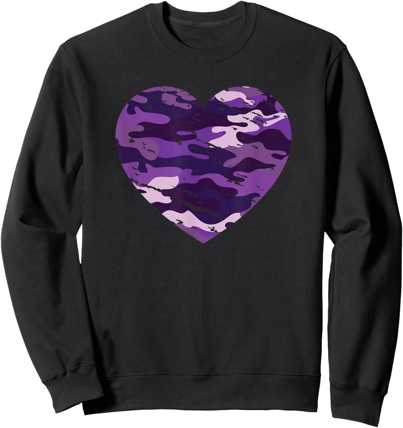 Camouflage Purple Lavender Camo Aesthetic Sweatshirt - Sweatshirt | Black