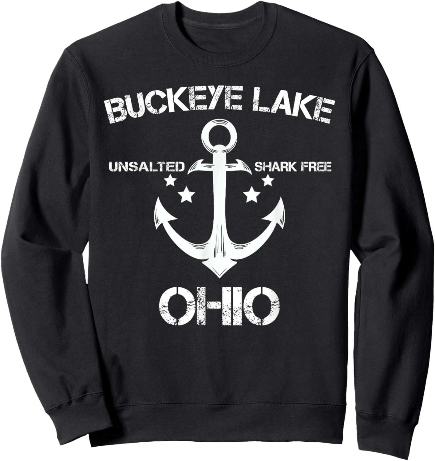 BUCKEYE LAKE OHIO Funny Fishing Camping Summer Gift Women Kids Sweatshirt - Sweatshirt | Black