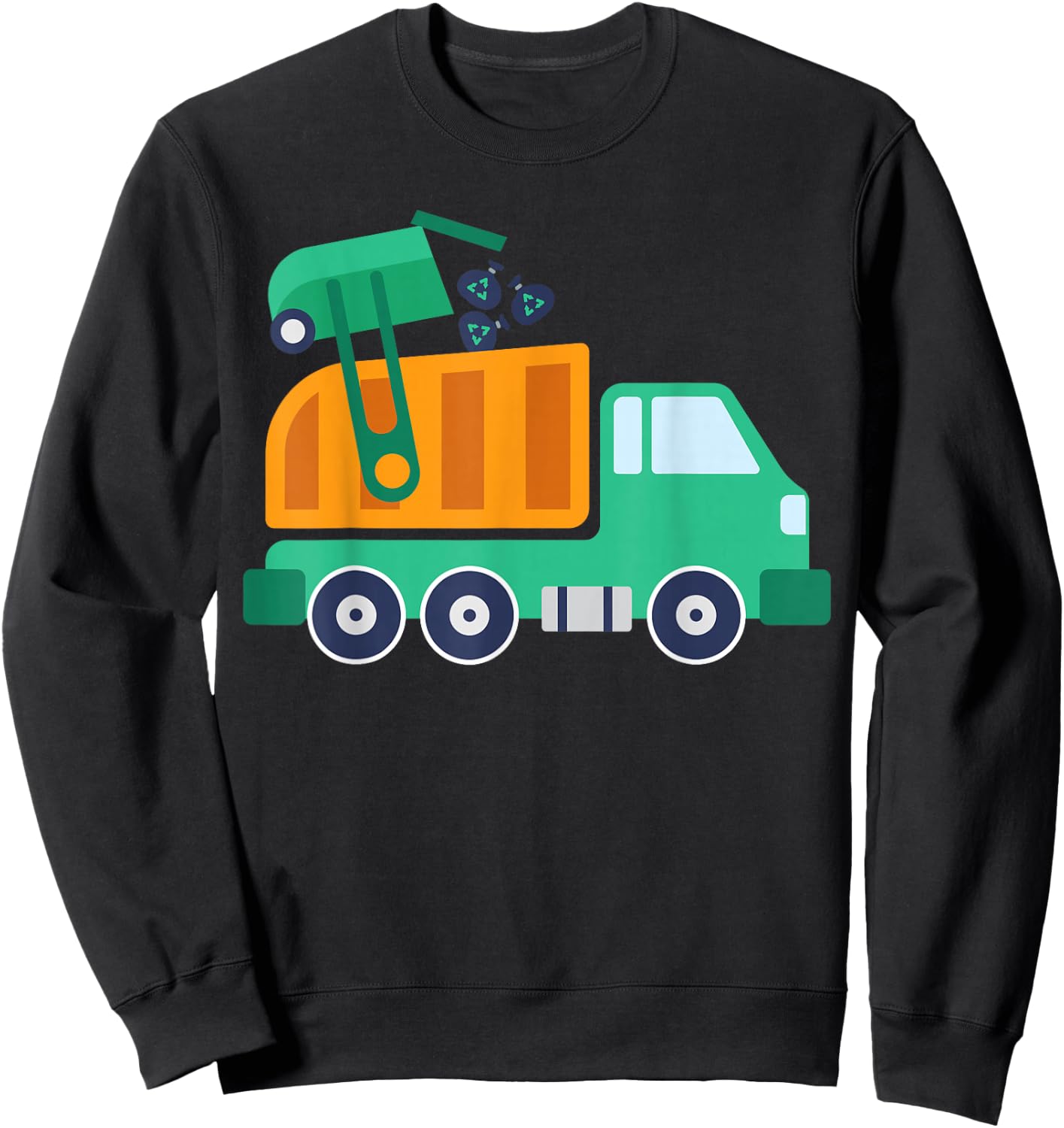 Garbage Truck Waste Recycle Trash Collector Earth Day Sweatshirt - Sweatshirt | Black