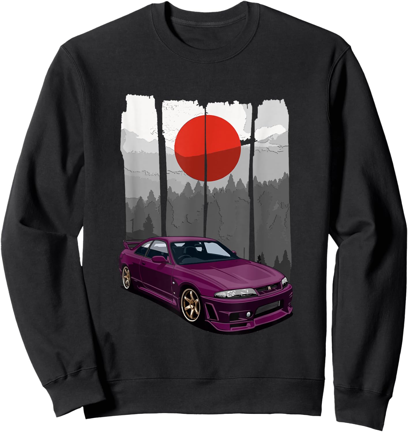 JDM Skyline R33 Car Tuning Japan Rising Sun Drift Sweatshirt - Sweatshirt | Black