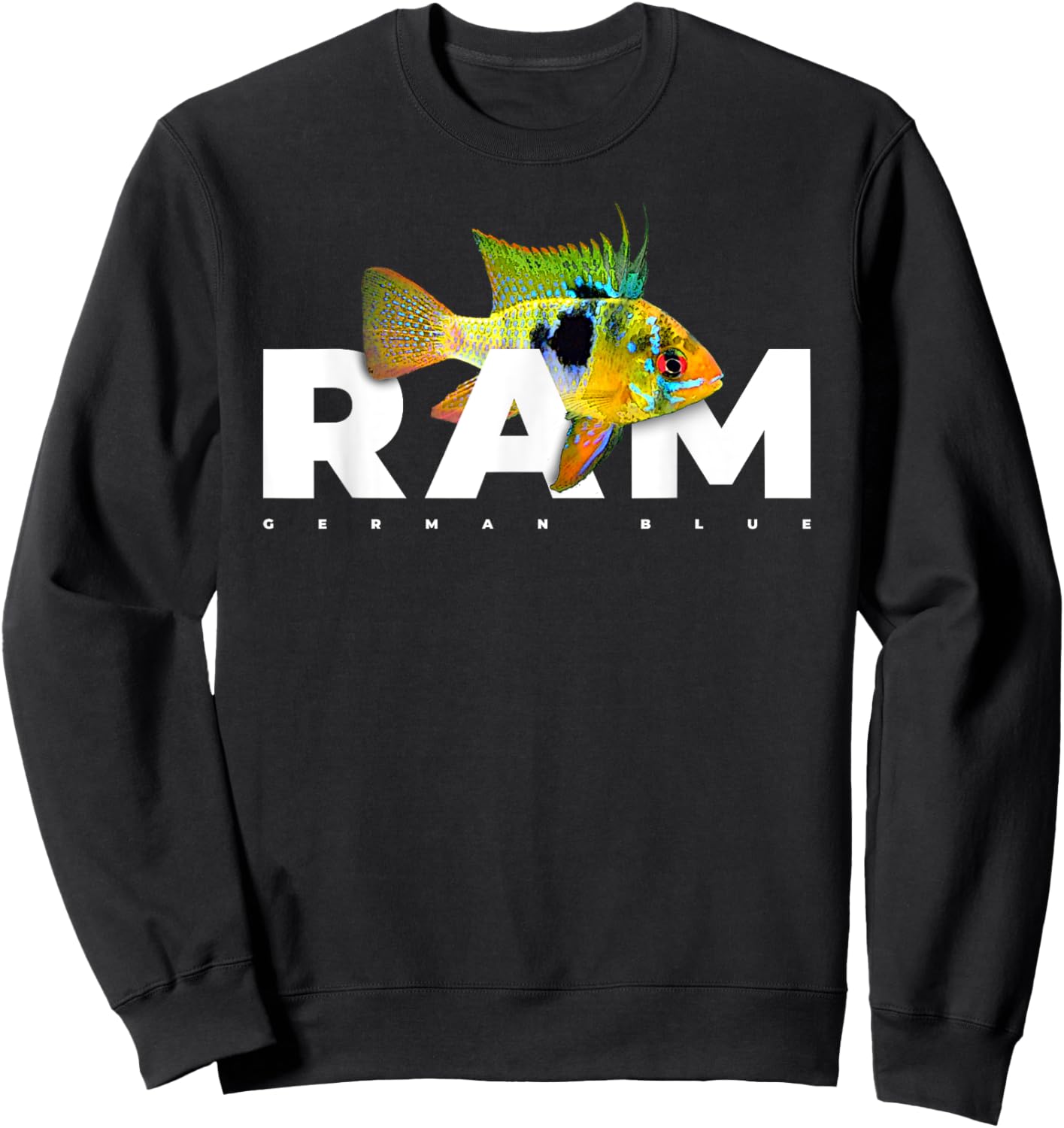 German Blue Ram Cichlid Aquarium Fish Keeper Sweatshirt - Sweatshirt | Black