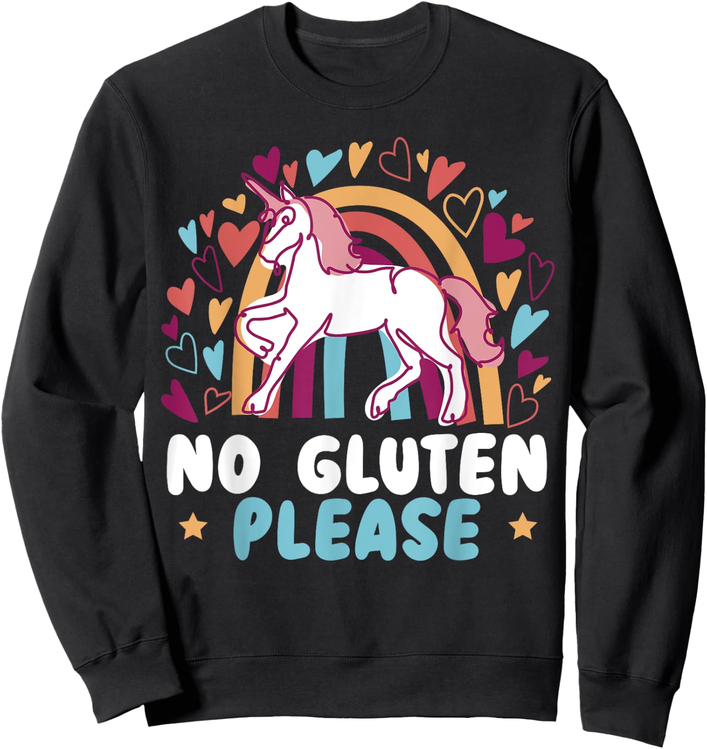 No Gluten Please Unicorn Celiac Disease Awareness Month Sweatshirt - Sweatshirt | Black