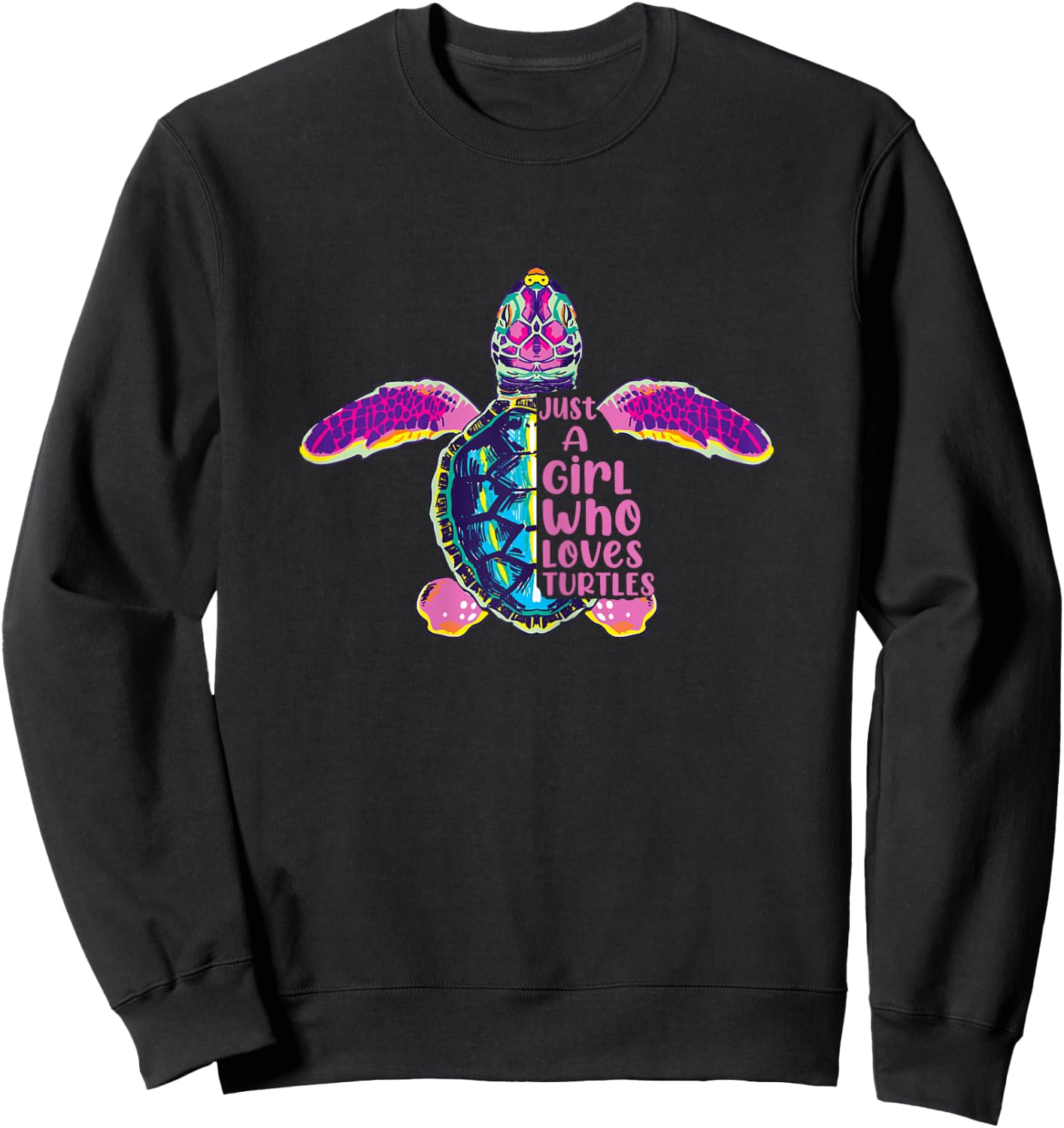 Just A Girl Who Loves Sea Turtles Girls Sweatshirt - Sweatshirt | Black