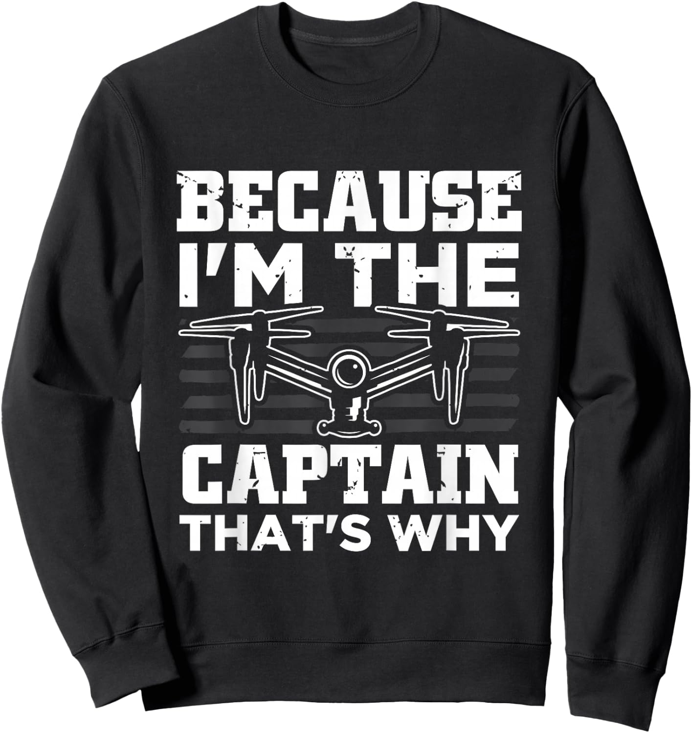 Funny Drones Captain Quadcopter Aviation Design Sweatshirt - Sweatshirt | Black
