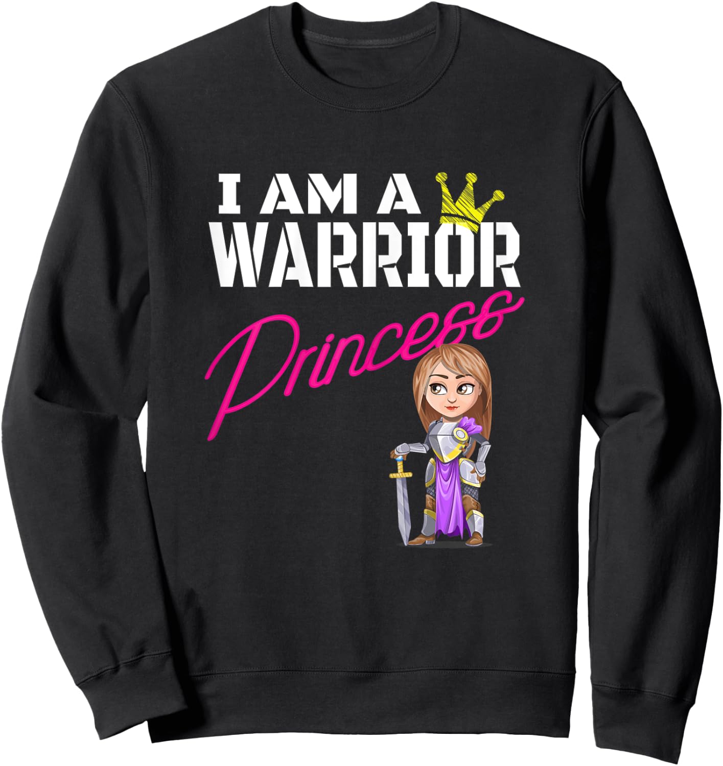 I'm a Warrior Princess Brunette for Strong Women Inspiration Sweatshirt - Sweatshirt | Black