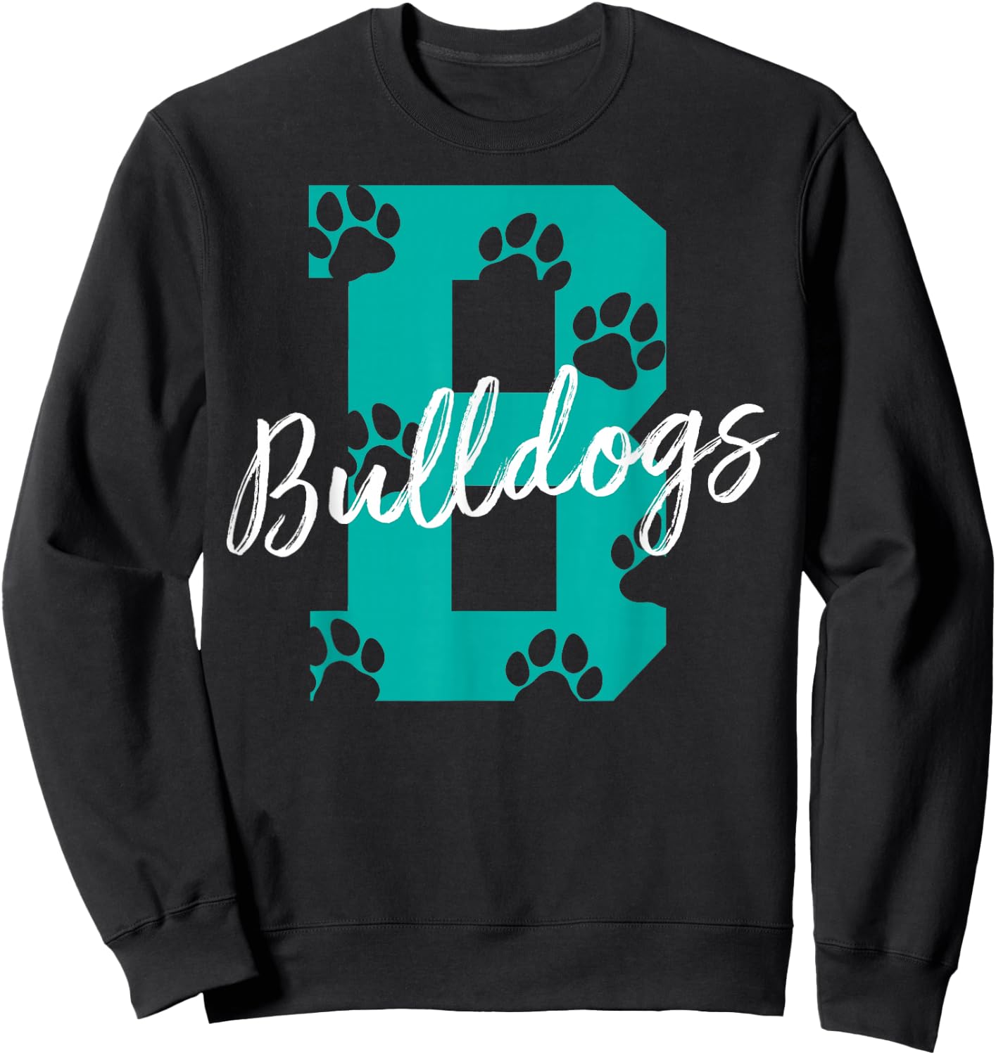Bulldogs with Foodprints - Bulldog Sweatshirt - Sweatshirt | Black
