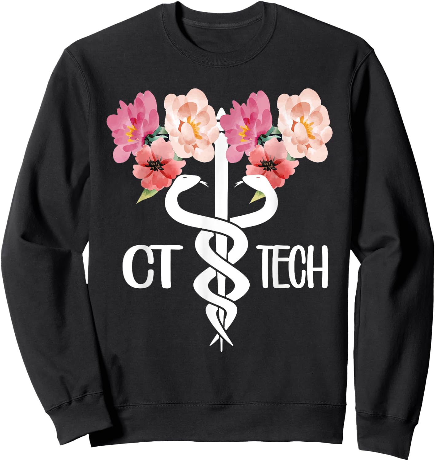 CT Tech Caduceus Computed Tomography Tech Sweatshirt - Sweatshirt | Black