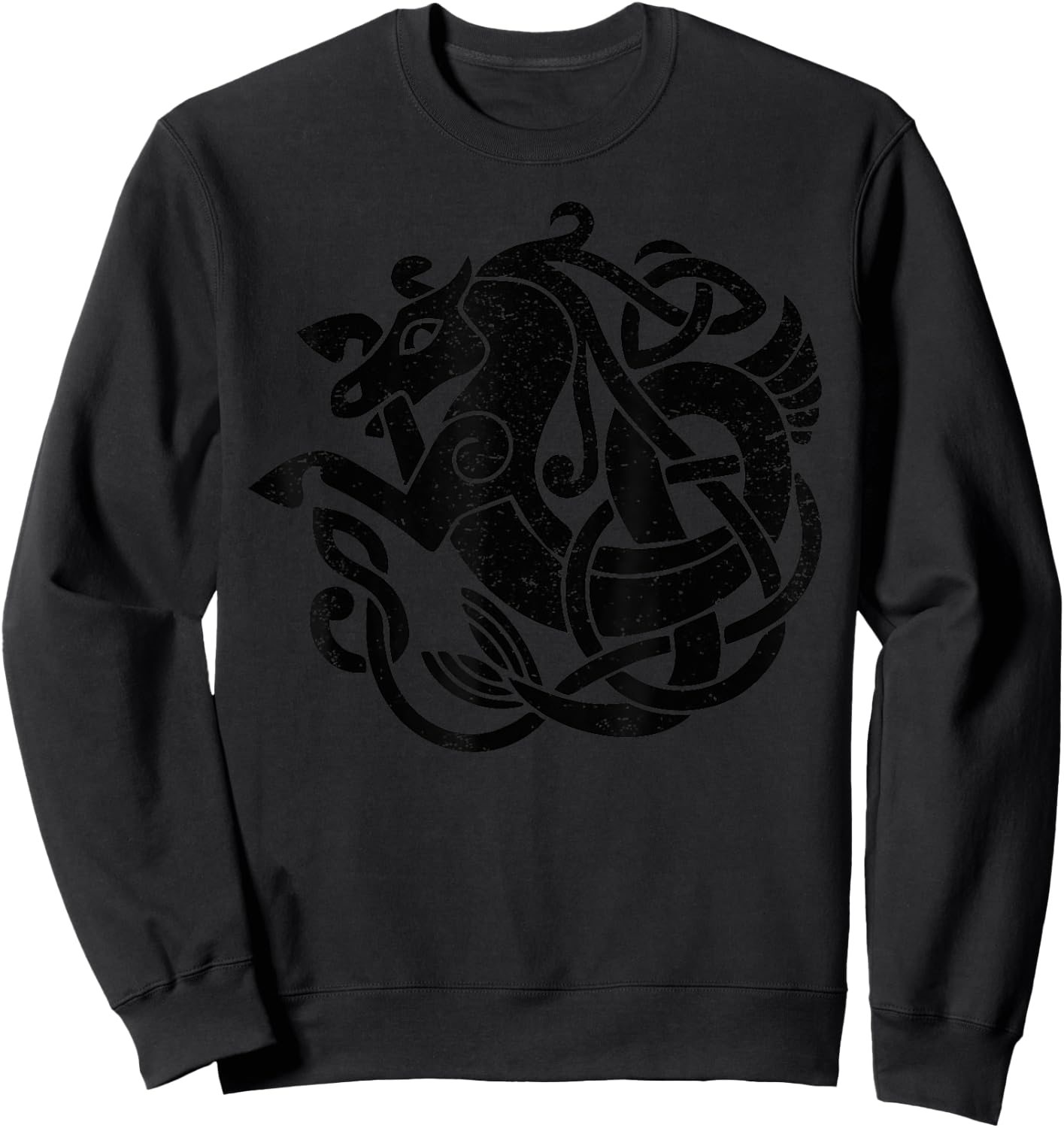 Celtic Knot Seahorse Mythical Kelpie Symbol Sweatshirt - Sweatshirt | Black
