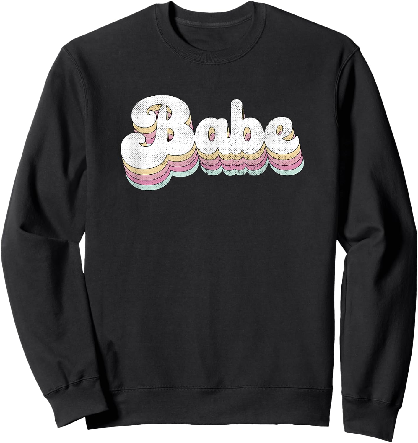 Babe Retro Bride Cute Bridesmaid Bachelorette Party Sweatshirt - Sweatshirt | Black