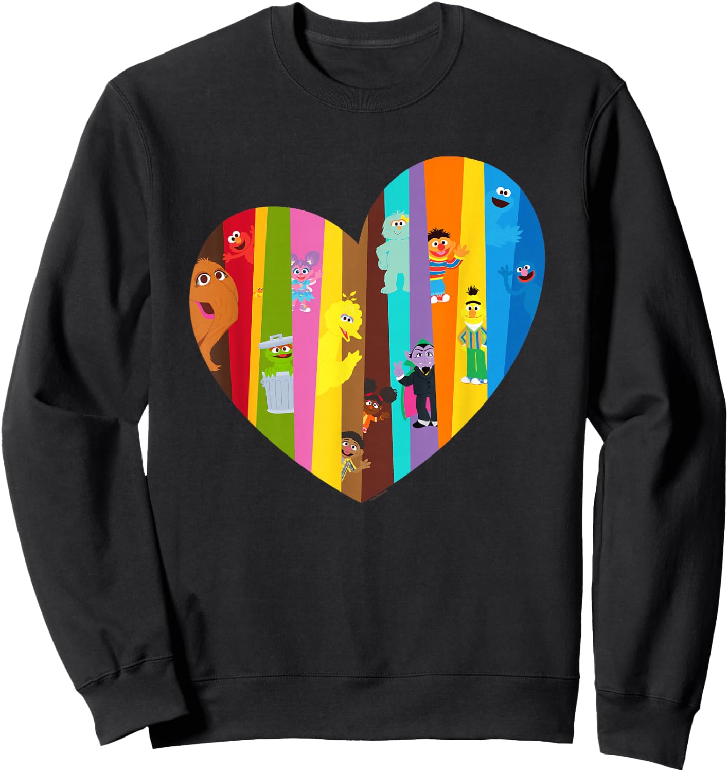 Sesame Street Heart of Many Colours with Gabrielle and Tamir Sweatshirt - Sweatshirt | Black