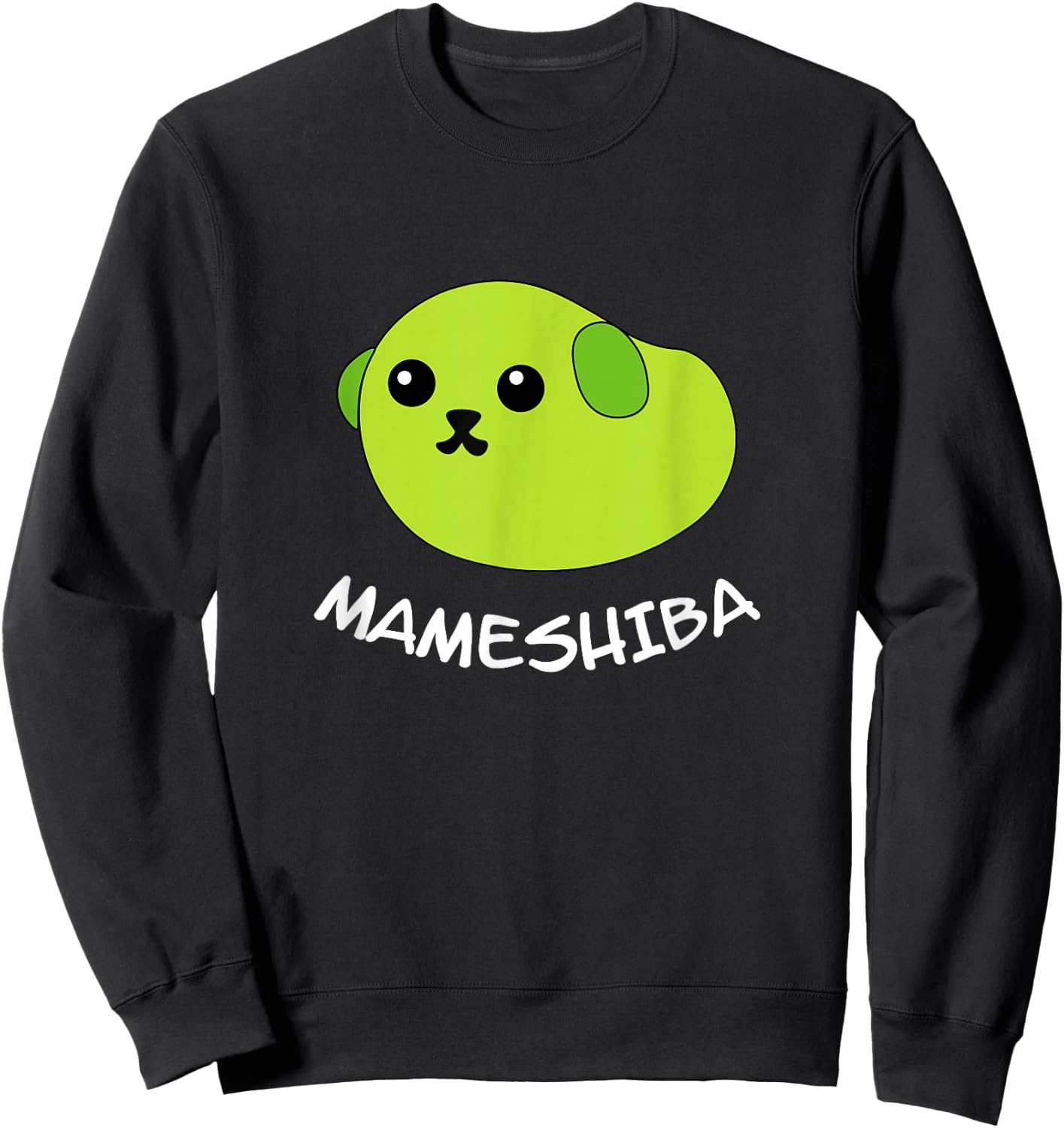 Mameshiba Edamame Bean Dog Shirt with cute grean pea Sweatshirt - Sweatshirt | Black
