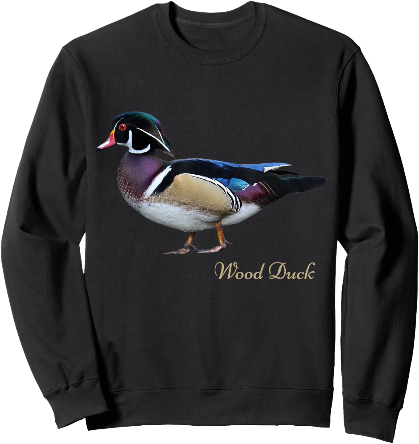 Wood Duck Bird Ornithology Sweatshirt - Sweatshirt | Black