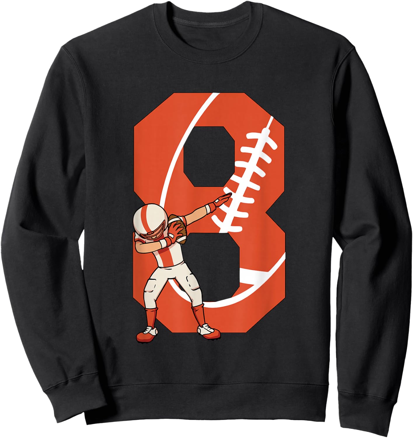 8 Years Old Boy Football Player 8th Football Birthday Boys Sweatshirt - Sweatshirt | Black