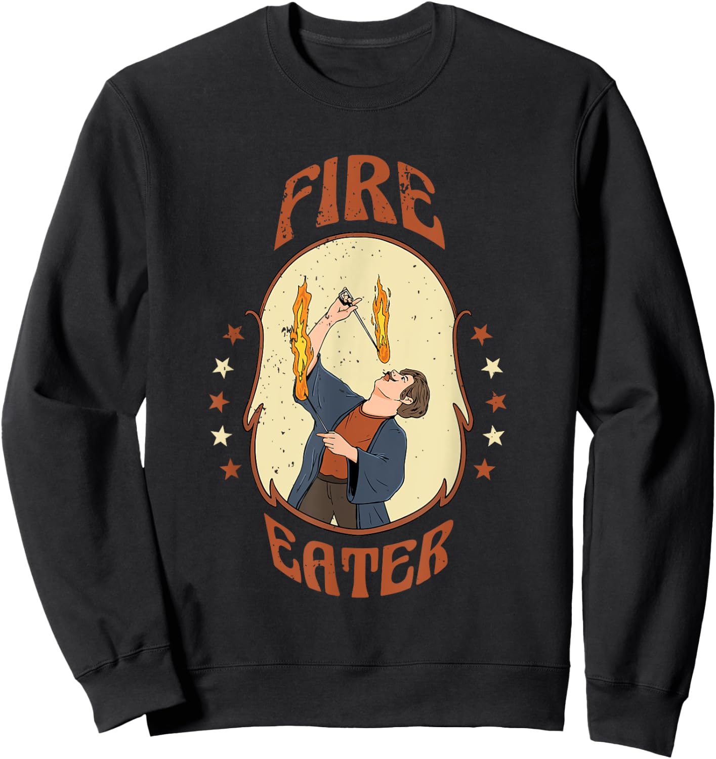 Fire Eater Circus Costume Design for a Circus Lover Sweatshirt - Sweatshirt | Black