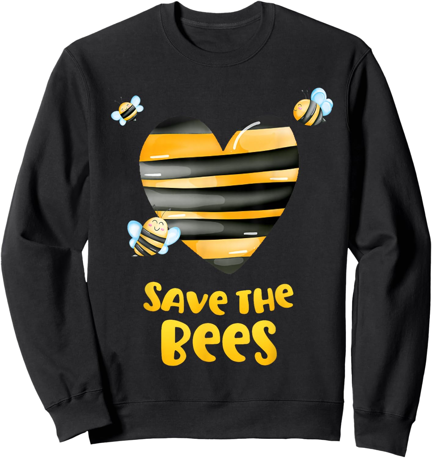 Save the Bees Heart Apiary Shirt Bee Beekeeper Earth Day Sweatshirt - Sweatshirt | Black