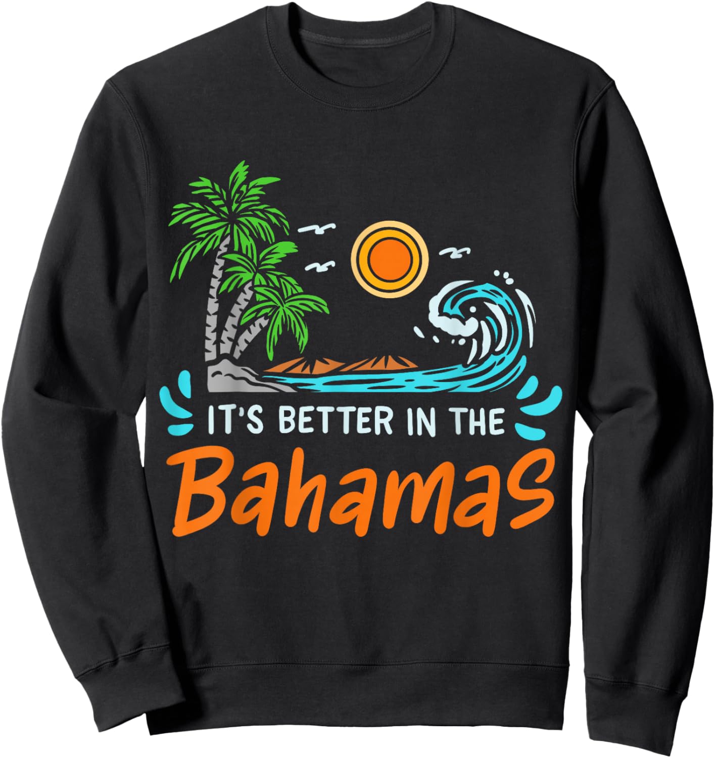 Bahamas Retro 80s Sweatshirt - Sweatshirt | Black