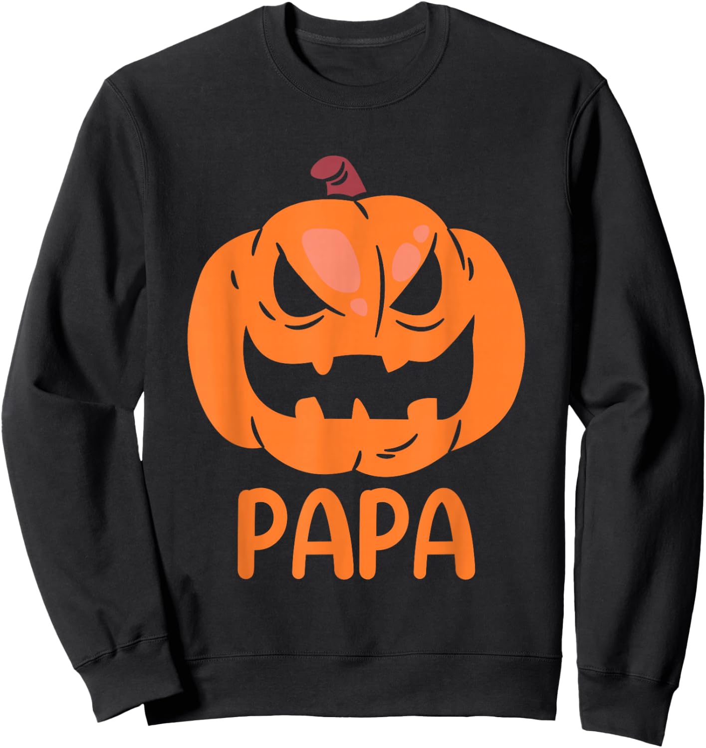 Pumpkin Papa Father Matching Family Halloween Sweatshirt - Sweatshirt | Black