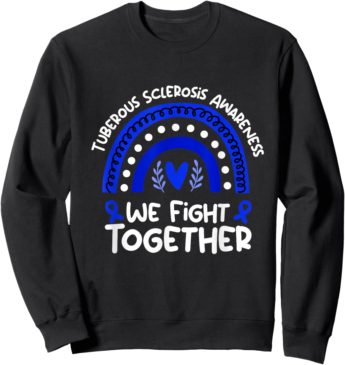 Tuberous Sclerosis Awareness Shirts We Fight Together Black -Adults Small Classic Fit Short Sleeve Sweatshirt - Sweatshirt | Black