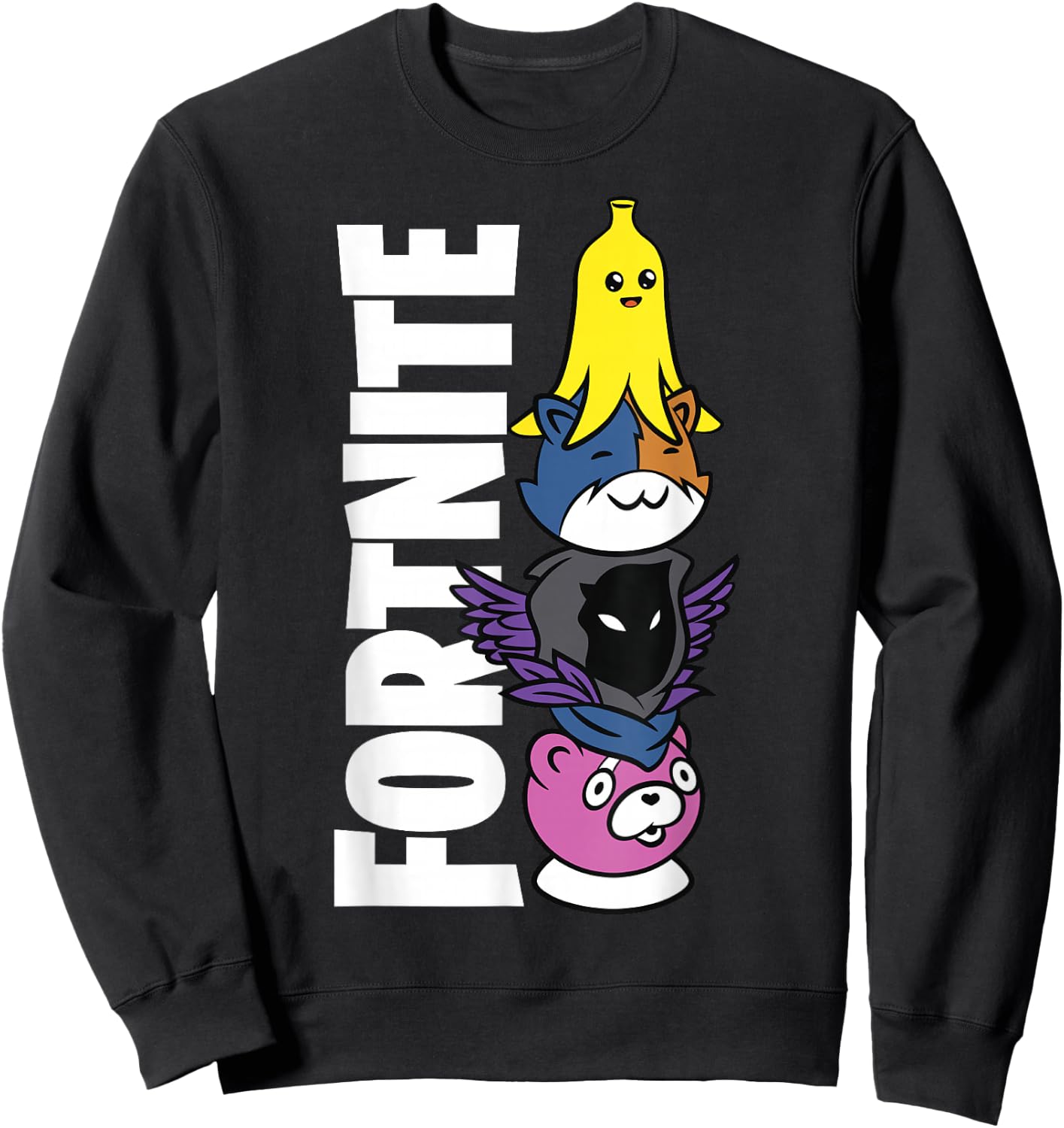Fortnite Black Classic Fit - Adult Polyester & Cotton Short Sleeve Sweatshirt - Sweatshirt | Black