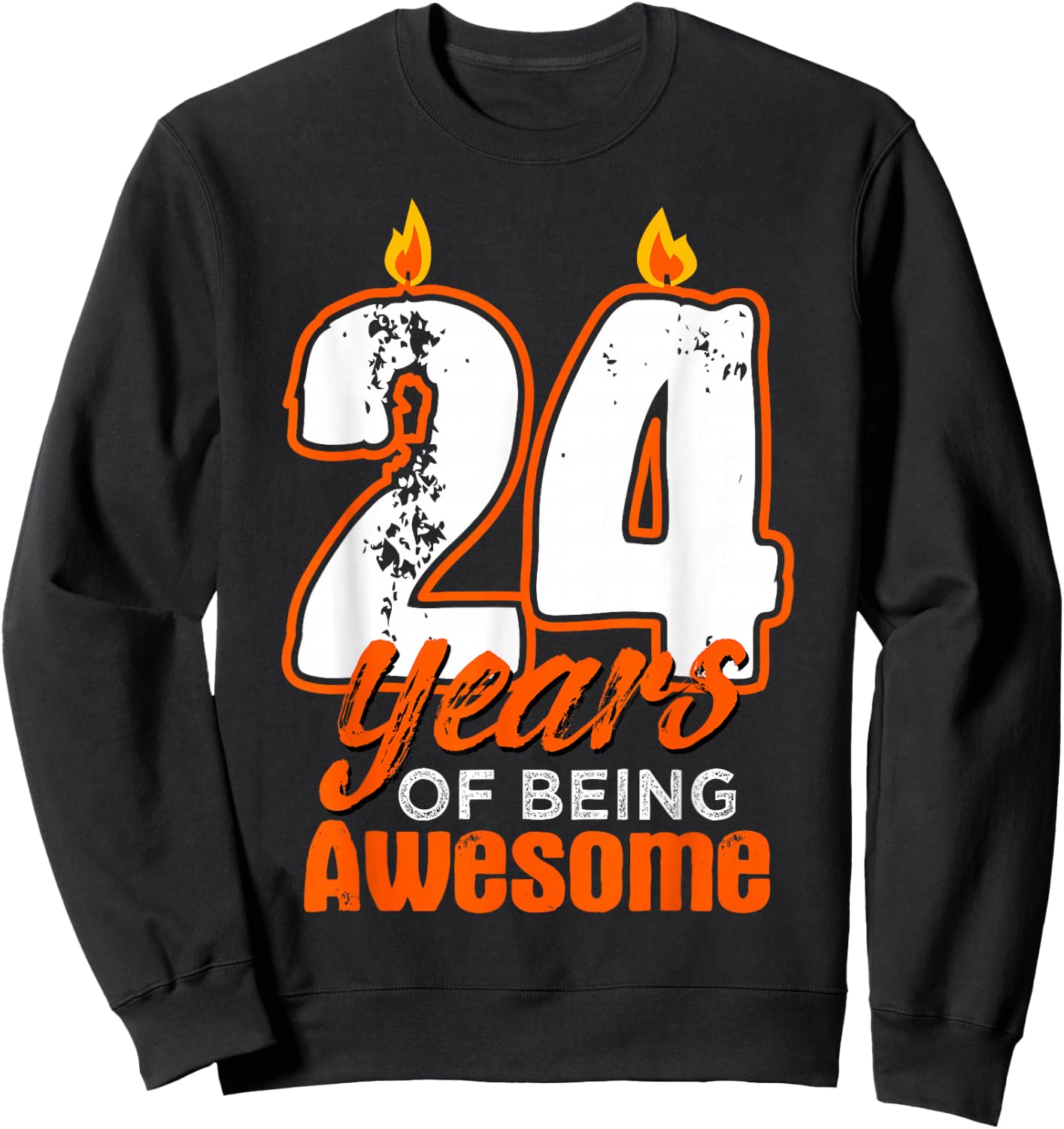 Candle 24 Birthday Party Wishes Cake Decoration Candlelight Sweatshirt - Sweatshirt | Black