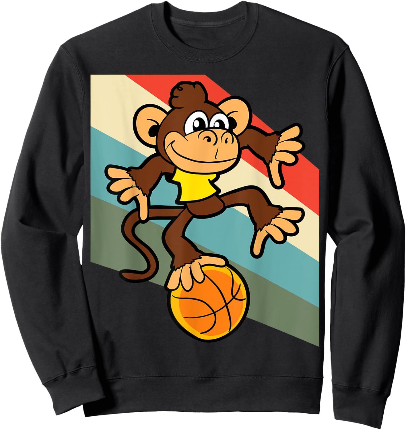 Monkey Basketball Player Animal Funny Sweatshirt - Sweatshirt | Black