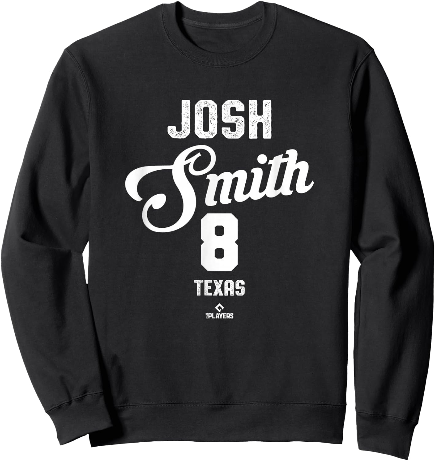 Josh Smith 8 Texas Baseball Vintage MLBPA Sweatshirt - Sweatshirt | Black