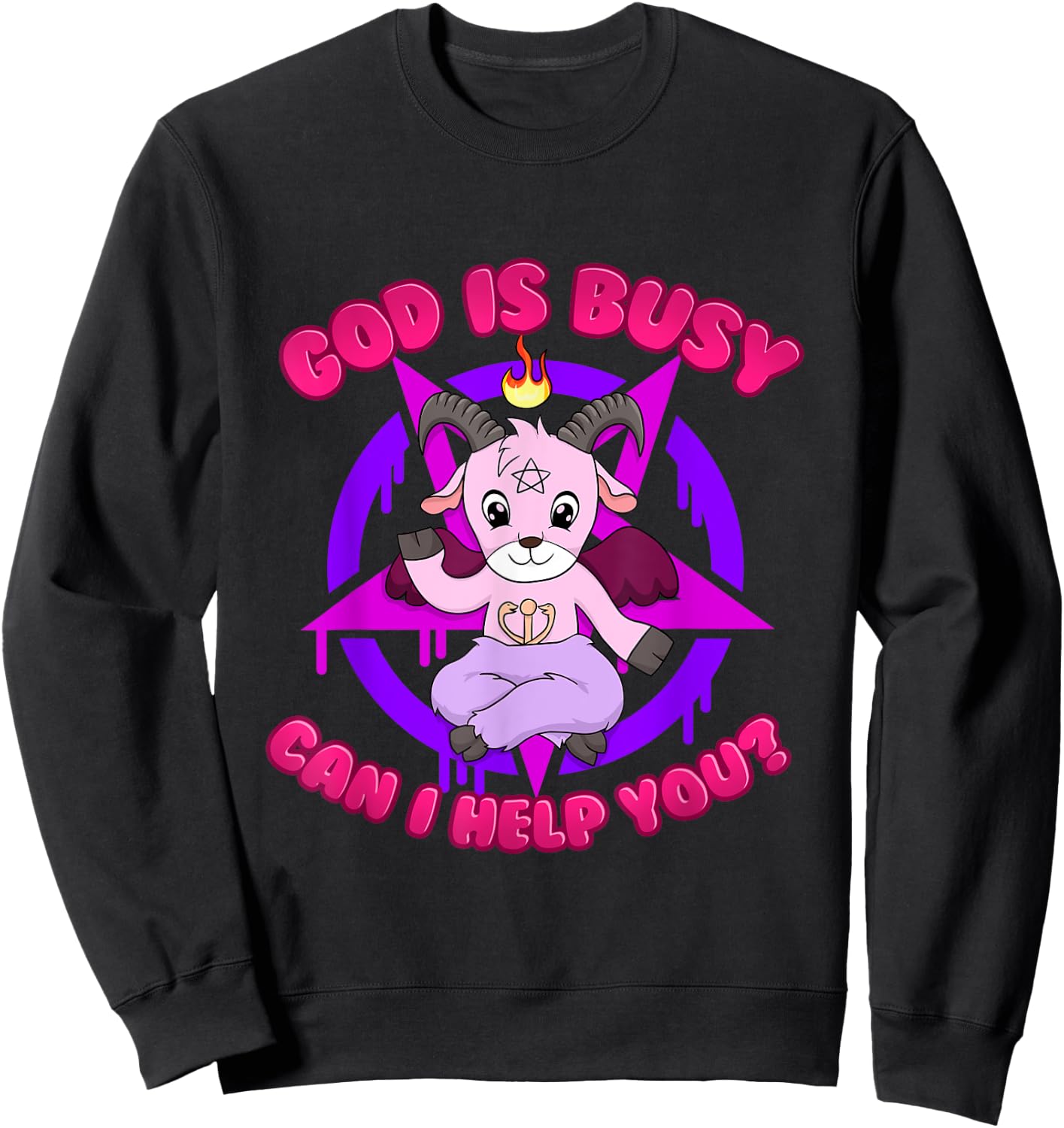God is Busy Can I Help You? Sweatshirt - Sweatshirt | Black