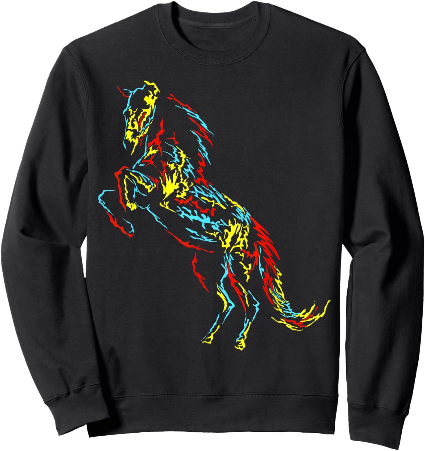 Colourful Abstract Art | Riding Funny Horses Sweatshirt - Sweatshirt | Black