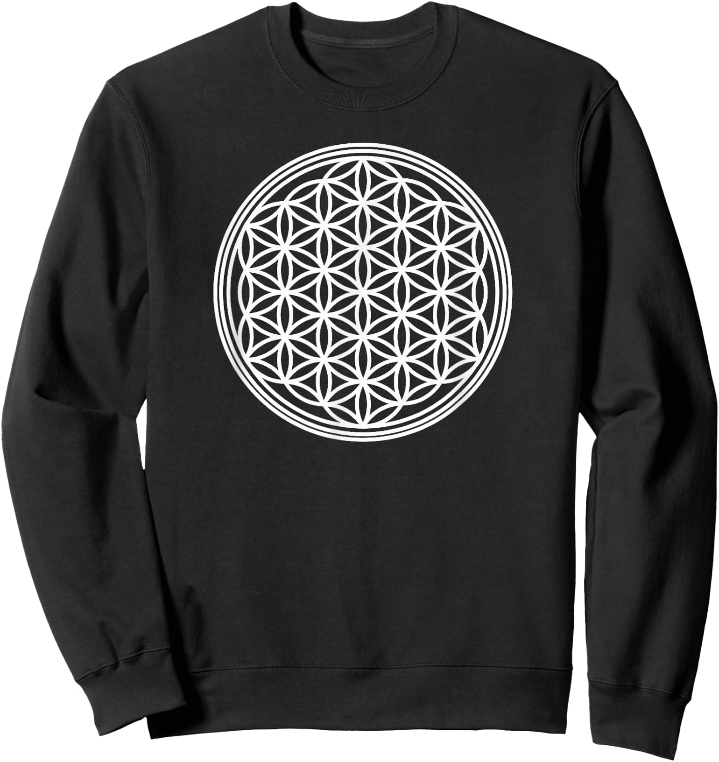 Flower of Life Sacred Geometry Symbol Yoga Meditation Sweatshirt - Sweatshirt | Black