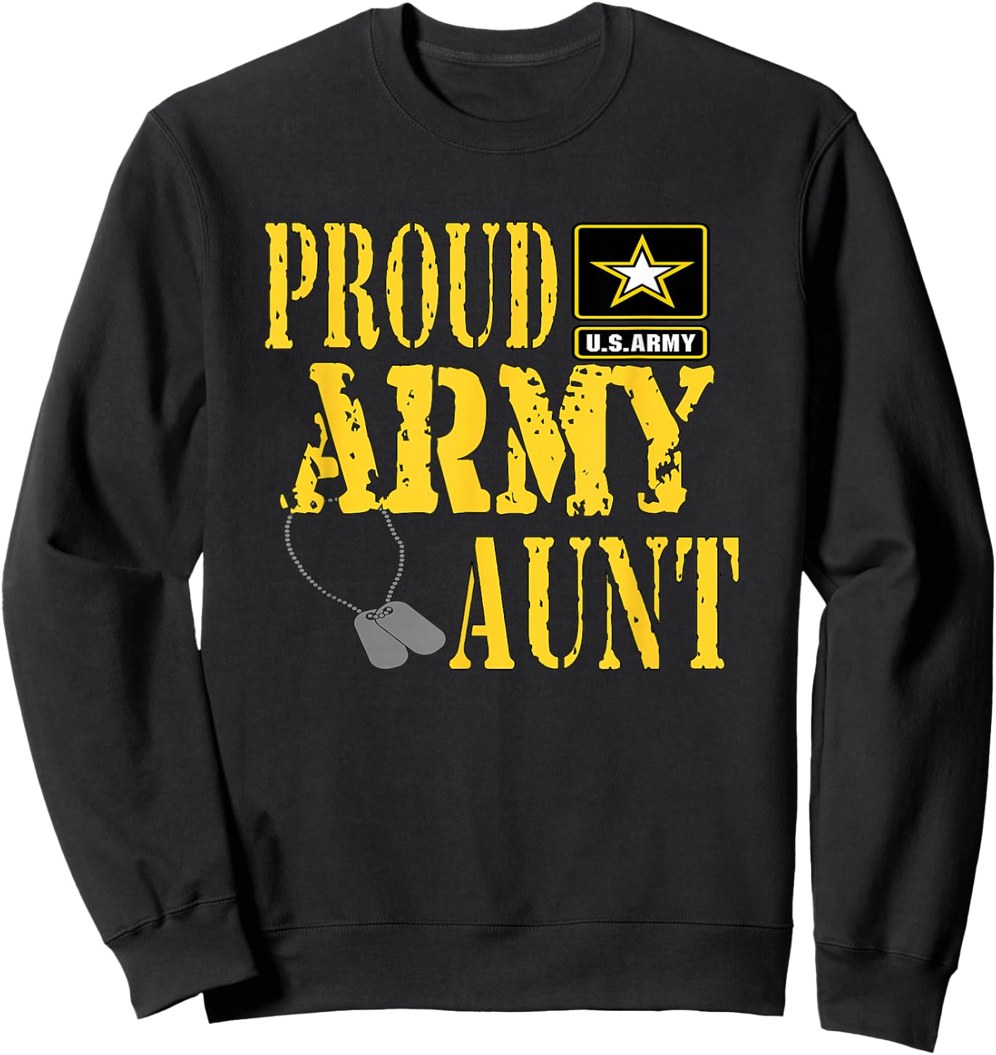 Proud Army Aunt Shirt Military Pride T Shirt Sweatshirt - Sweatshirt | Black