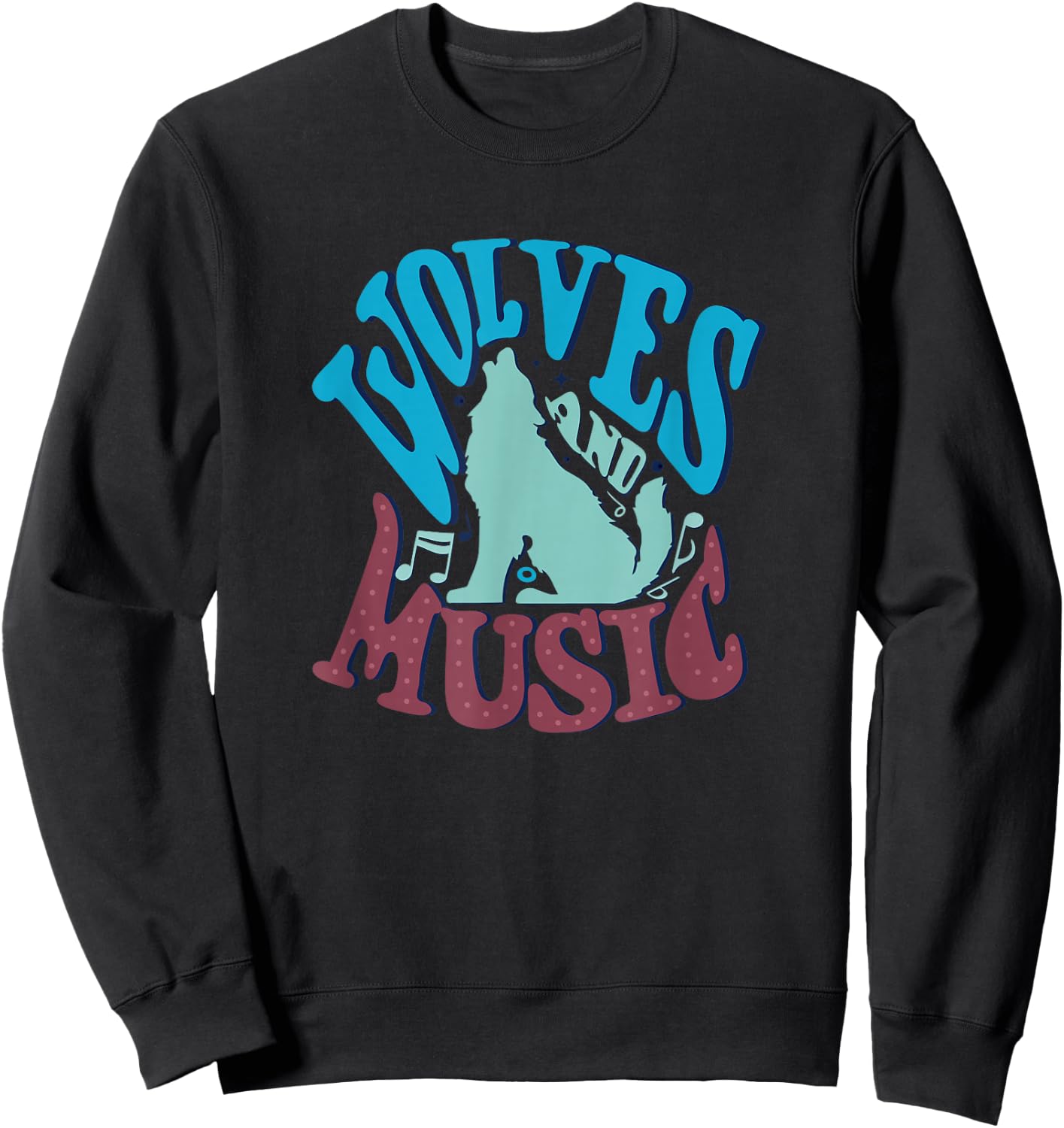 Wolves and Music Musician Piano Wolf Sweatshirt - Sweatshirt | Black