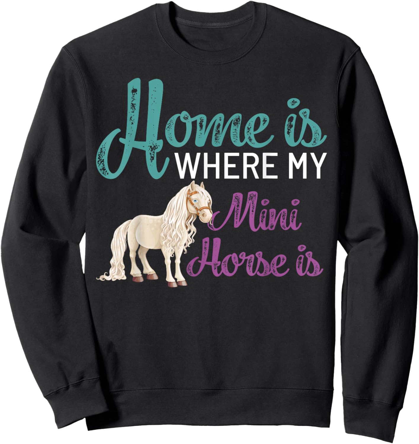 Miniature Horse Gifts Mini Pony Shirt Pet Horse Lover Gift Sweatshirt - Sweatshirt | Black