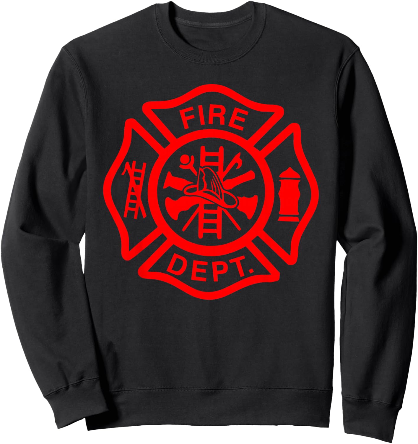 Fire Department Logo Uniform Fireman Symbol Firefighter Gear Sweatshirt - Sweatshirt | Black