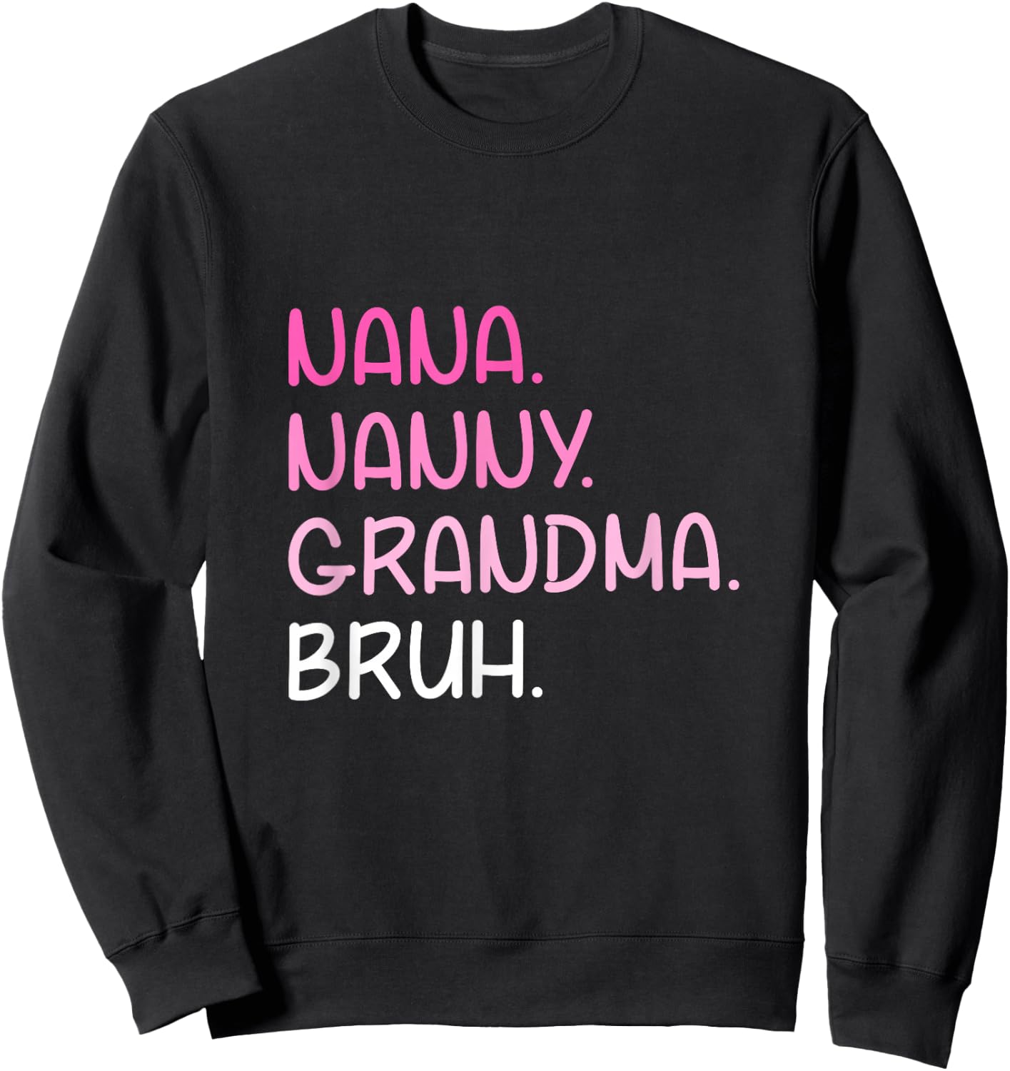 I Went From Nana Nanny Grandma to Bruh Quotes Mother's Day Sweatshirt - Sweatshirt | Black