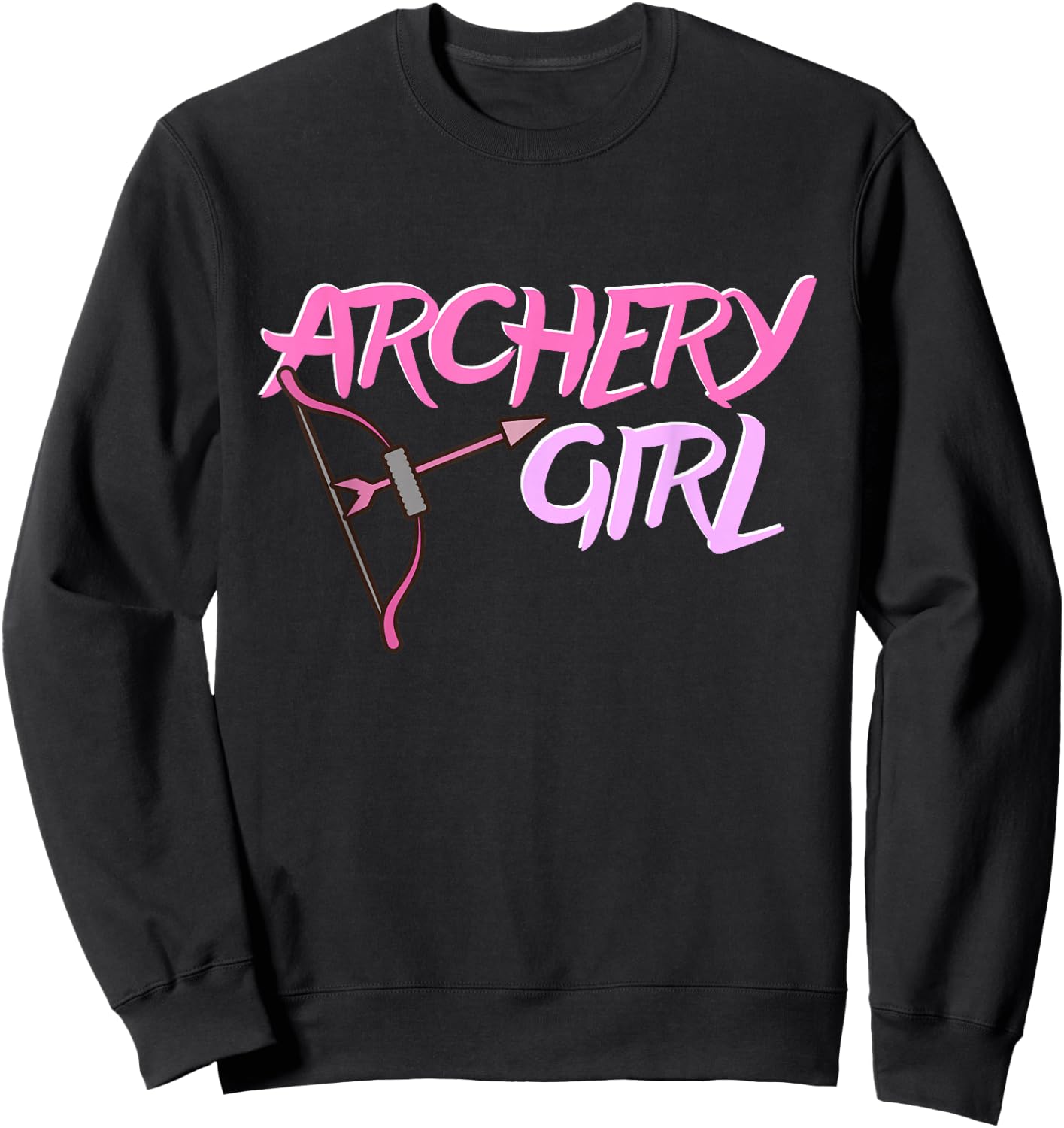 Cute Archery Girl Gift Bow Arrow Girly Sports Bowman Hunt Sweatshirt - Sweatshirt | Black
