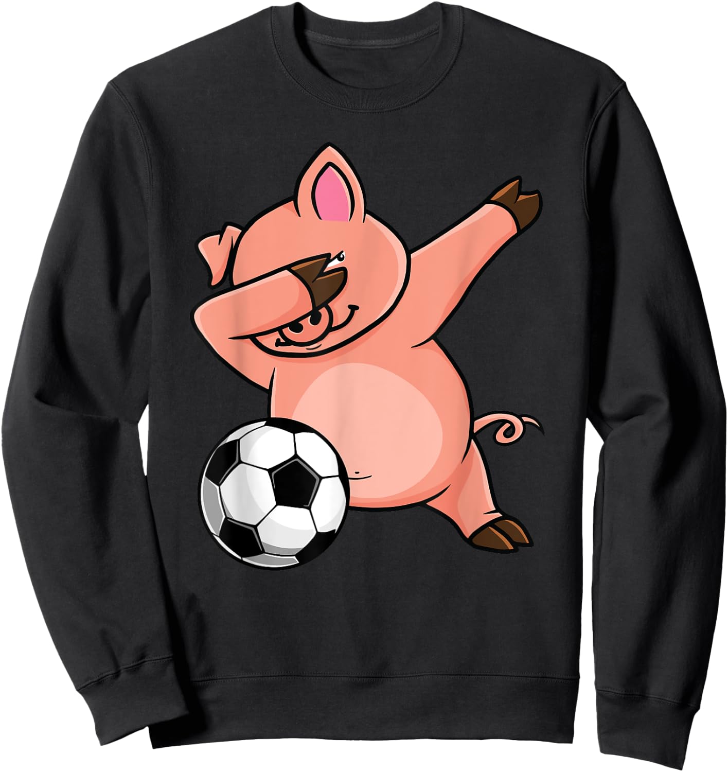 Dabbing Pig Funny Soccer Lovers Jersey Football Fans Sport Sweatshirt - Sweatshirt | Black