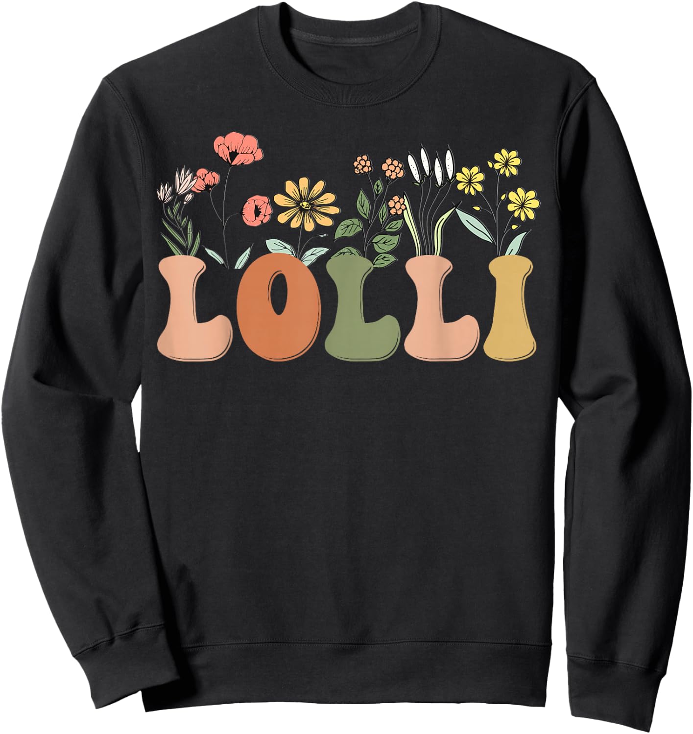 Wildflowers Lolli Floral Mother's Day Lolli Sweatshirt - Sweatshirt | Black