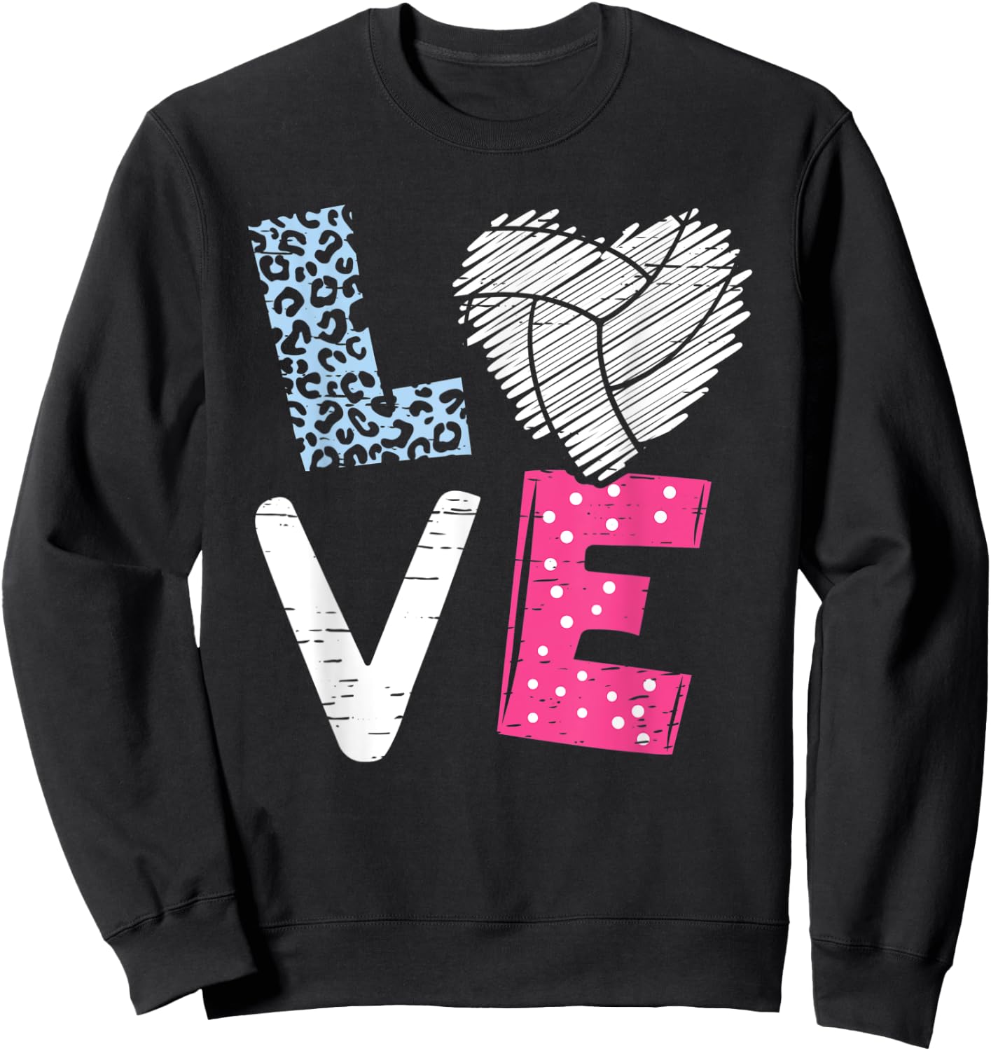 Love Volleyball Coach Player Teen Girls Women Kids Sweatshirt - Sweatshirt | Black