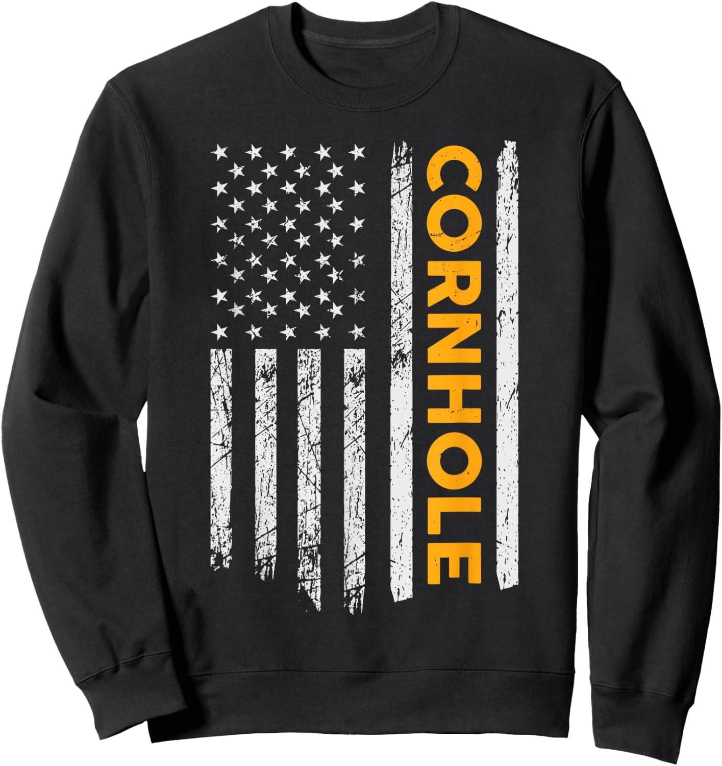 Cornhole US Flag Cornhole Game Lovers Gift Men women Sweatshirt - Sweatshirt | Black