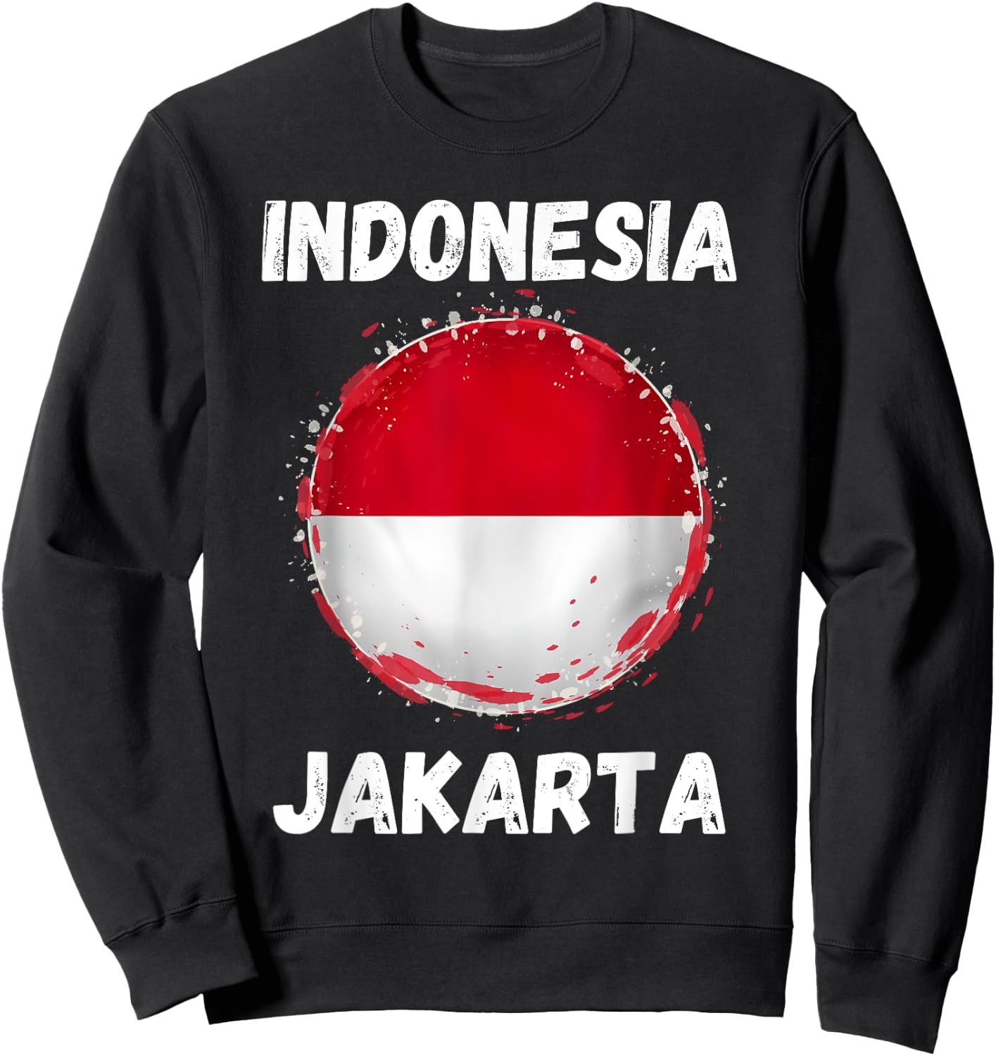 Jakarta Indonesia Vintage Indonesian Flag Souvenirs Sweatshirt - Sweatshirt | Black