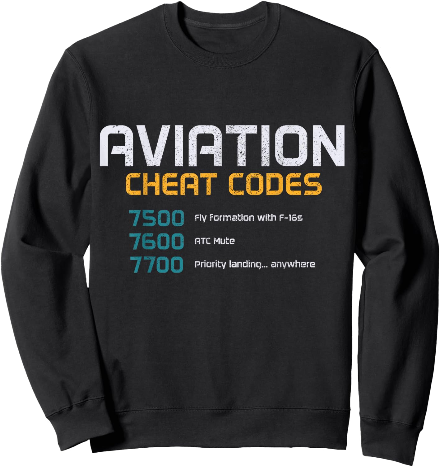 Pilot Aviation Codes Aeroplane Funny Pilot Sweatshirt - Sweatshirt | Black
